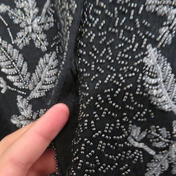 Moschino Cheap and Chic Womens Sz M Black Beaded Cardigan Wool Angora Sweater - Picture 5 of 10